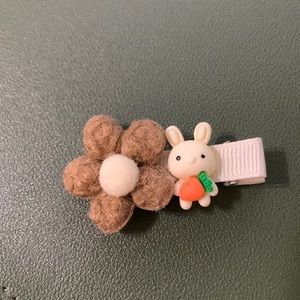 Handmade 3D cute flower bunny hair clip